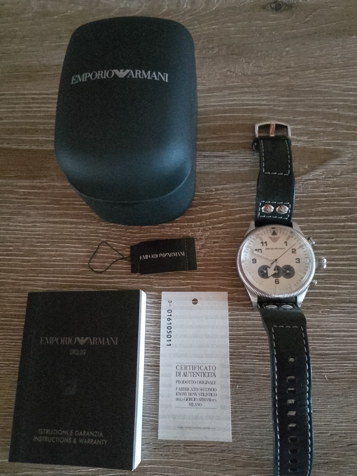 Montre "Armani" Team F1 (État neuf), Ophalen, Zo goed als nieuw, Leer
