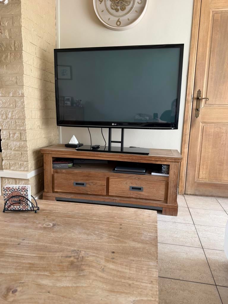 Tv kast taek, Huis en Inrichting, Kasten |Televisiemeubels, Ophalen, Zo goed als nieuw
