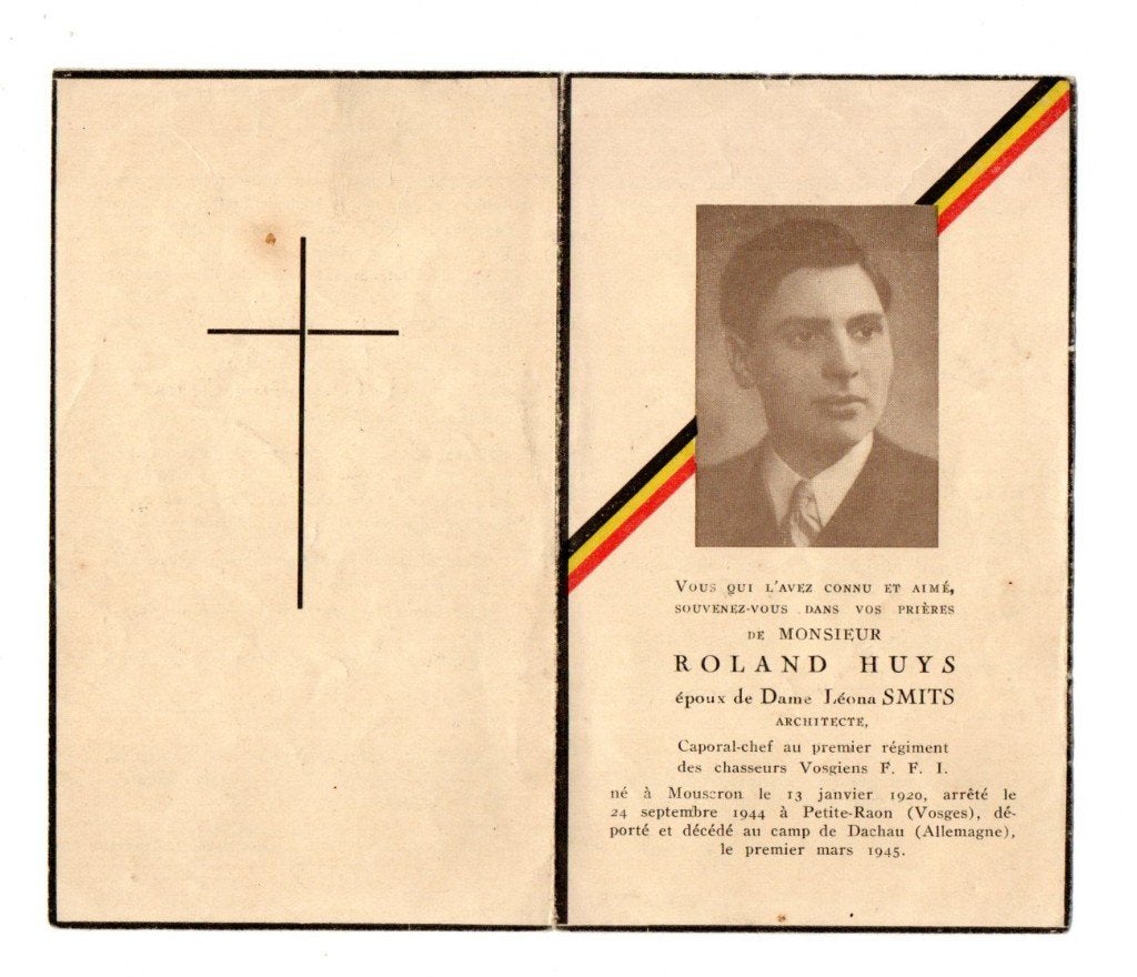 DP verzet Moeskroen + Kamp van Dachau 1945, Verzamelen, Ophalen of Verzenden, Overige soorten, Foto of Poster