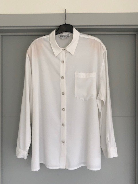 Witte dames blouse lange mouw / maat 52, Taille 46/48 (XL) ou plus grande, Enlèvement ou Envoi, Comme neuf, Abiti per Lei
