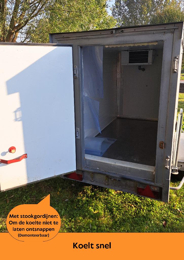 TE HUUR | Koelaanhangwagen - Koelwagen, Enlèvement, Utilisé