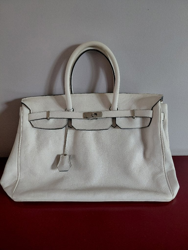 Handtas Hermès Birkin inspired, Enlèvement, Comme neuf, Blanc, Sac à main