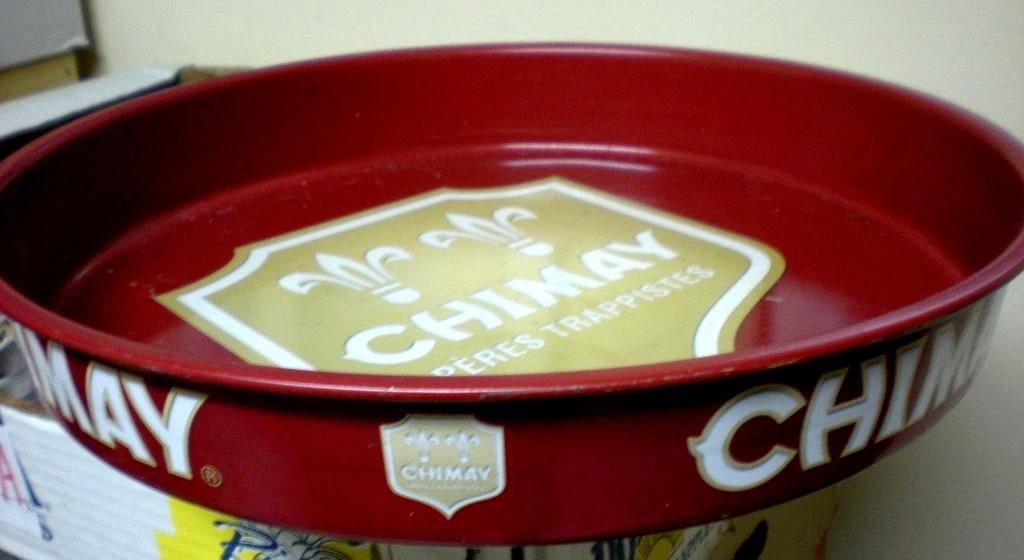 CHIMAY  Plateau métallique  36 cm, Enlèvement ou Envoi, Comme neuf, Panneau, Plaque ou Plaquette publicitaire