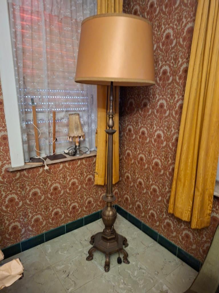 Statige Klassieke Vloerlamp - Brons/Koper Look - 160cm, Huis en Inrichting, Ophalen, Gebruikt, Klassiek/Neo-Antiek met invloeden uit de Empire-stijl