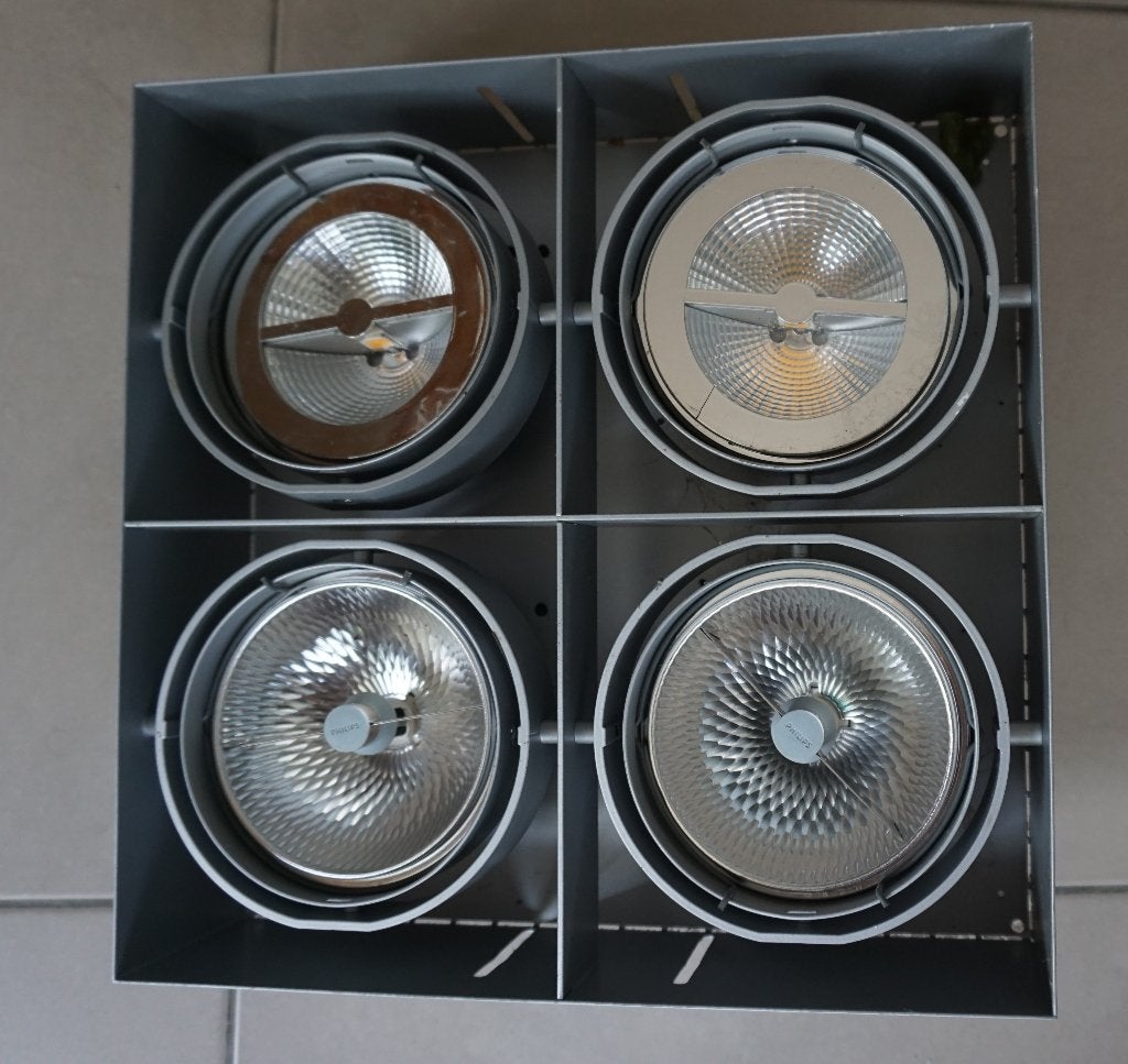 Plafondverlichting (voor in vals plafond), Ophalen, Zilver, Gebruikt