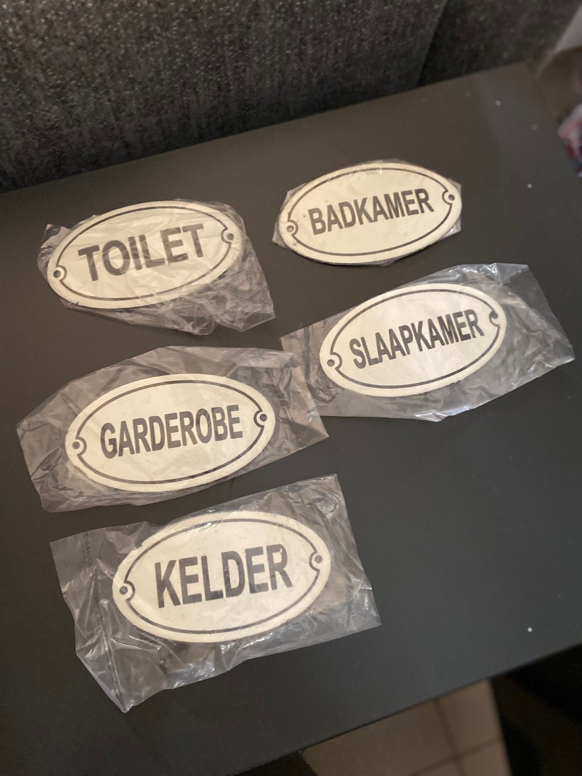 VINTAGE METALEN DEURBORDJES, Huis en Inrichting, Ophalen, Nieuw, Metaal
