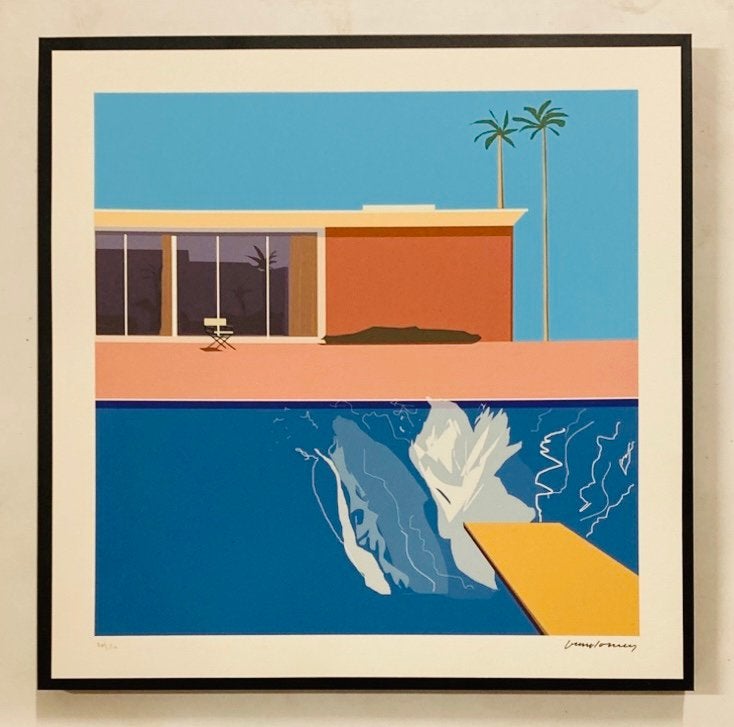 Impression David Hockney 50 par 50 cm. Vendue encadrée, Enlèvement ou Envoi