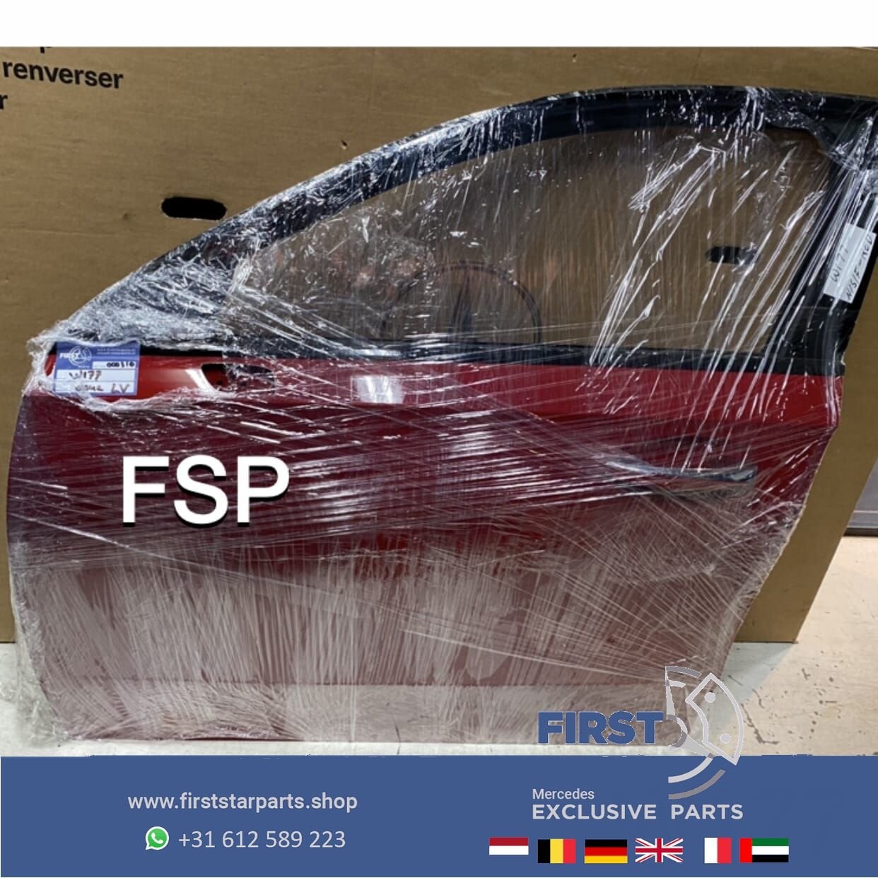 W177 A Klasse LINKER DEUR PORTIER ROOD Mercedes LINKS VOOR 2, Gebruikt, -, Deur, Voor