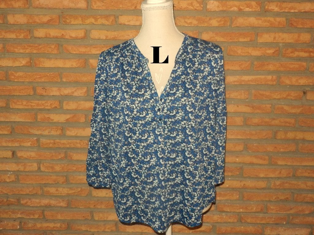 (235) -blouse femme t.L bleu - H£M -, Maat 38/40 (M), H&M, Blauw, Ophalen of Verzenden