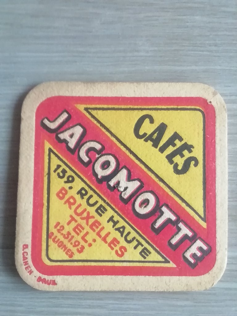 Oud bierviltje cafés jacqmotte Brussel, Ophalen