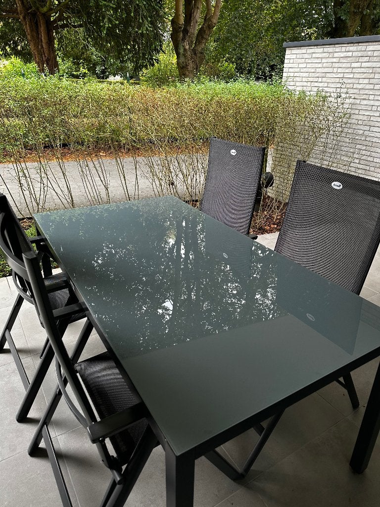 Tuinset Hartman antracietgrijs, Tuin en Terras, Ophalen, 4 zitplaatsen, Aluminium, Zo goed als nieuw