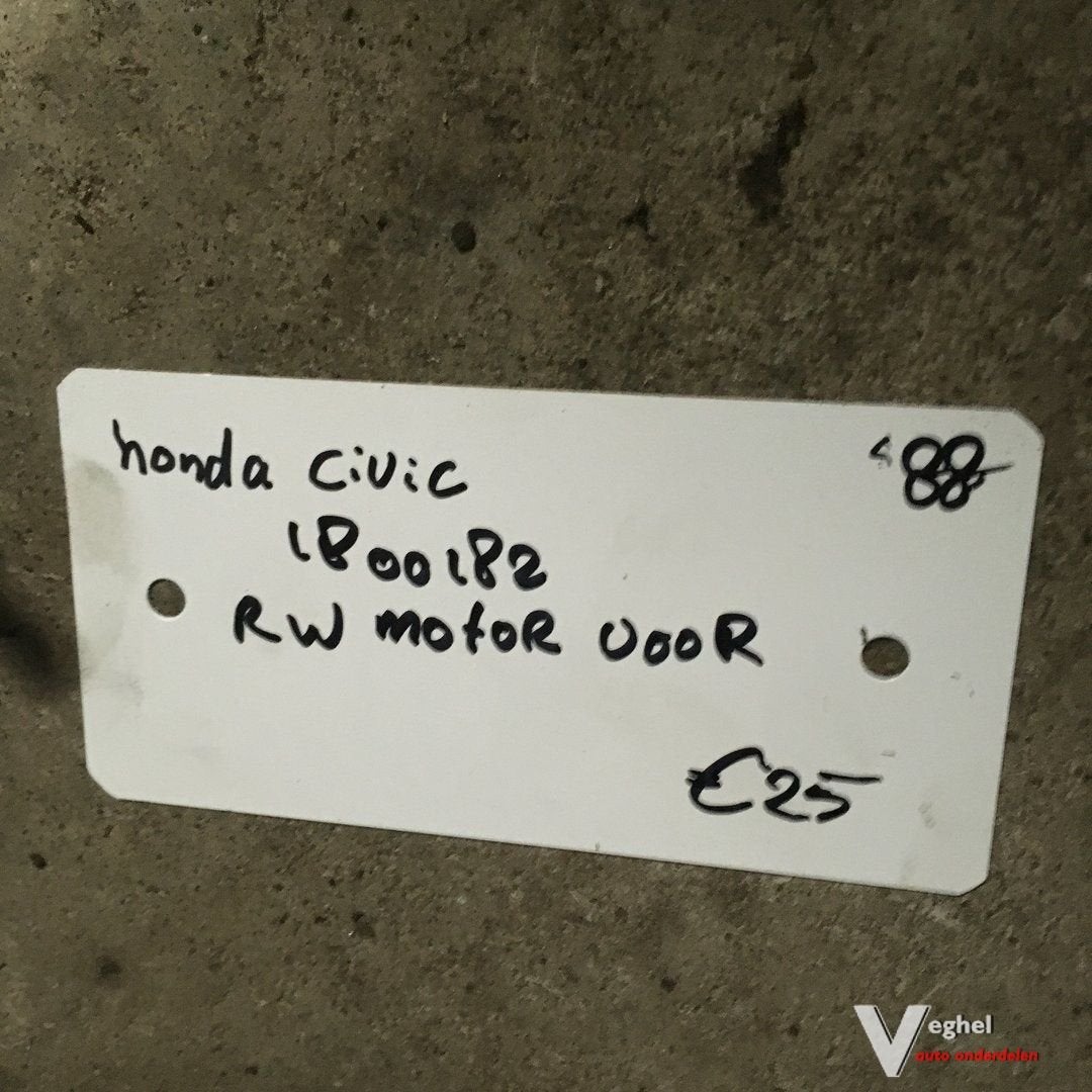 Honda Civic 1988 Wagennr 1800182  Ruitenwissermechaniek zond, -, Utilisé, -, -