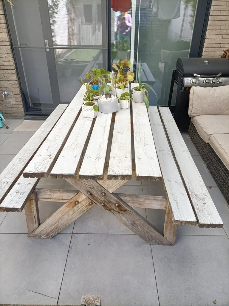 Picknick / tuin bank hout, Tuin en Terras, Ophalen, Hout