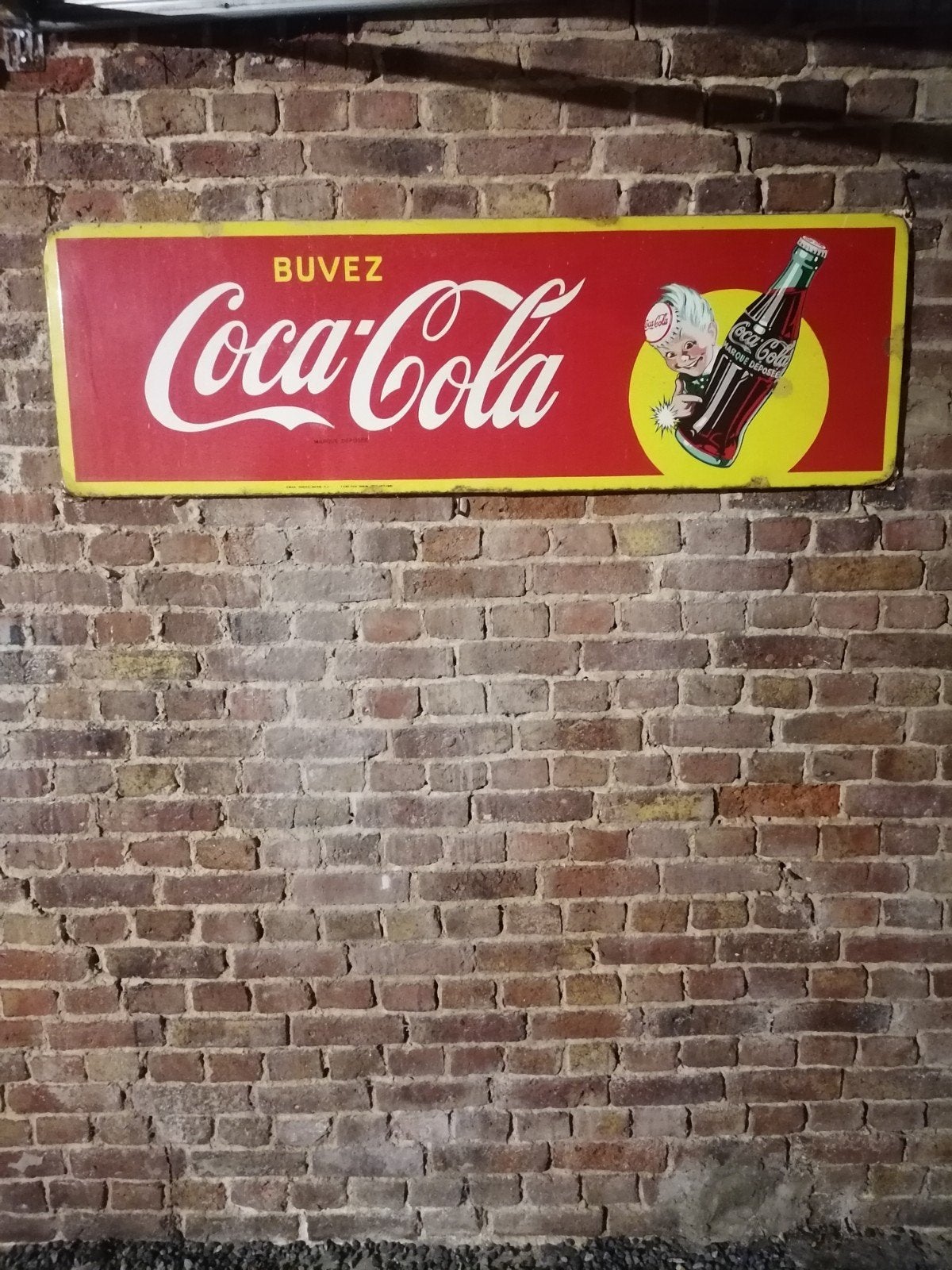 Plaque émaillée Coca cola 1951, Enlèvement