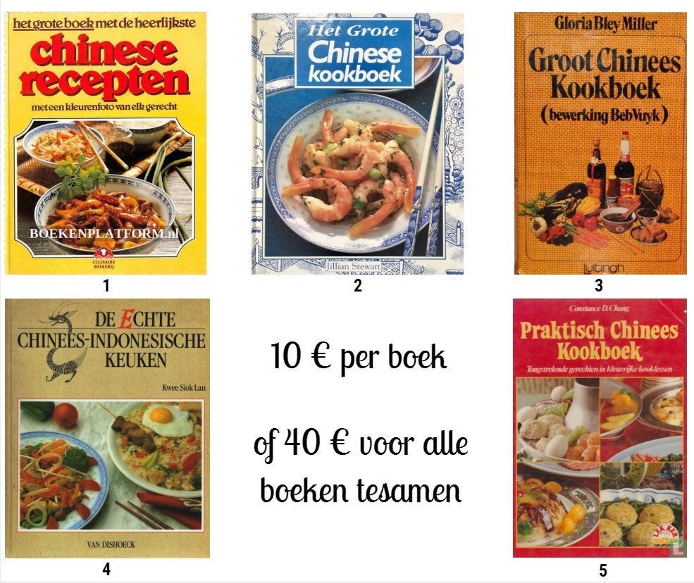 5 BOEKEN CHINEES KOKEN, Boeken, Kookboeken, Ophalen of Verzenden, Zo goed als nieuw, Azië en Oosters