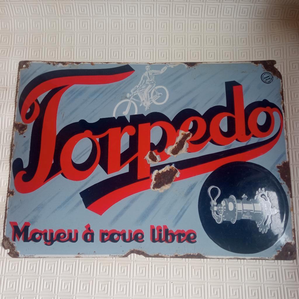 plaque émaillée bombée TORPEDO, Antiquités & Art, Enlèvement ou Envoi