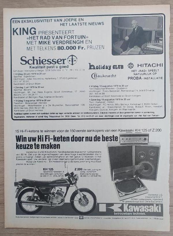 papieren advertentie Kawasaki KH 125 / Z 200, Ophalen of Verzenden