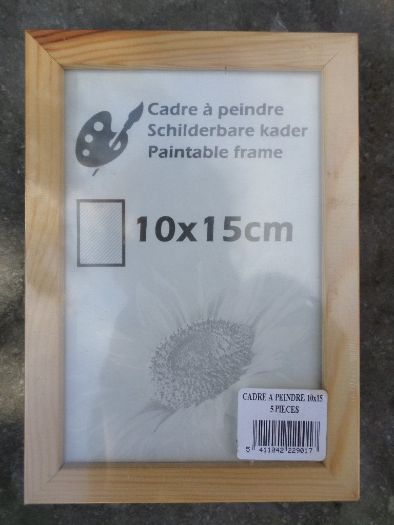 5 cadres en bois à peindre 10x15 cm neuf bricolage peinture, Maison & Meubles, Neuf, Avec clips, Enlèvement ou Envoi, Marron