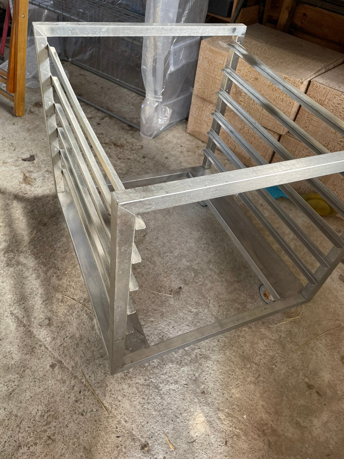 Roestvrijstalen trolley met wielen, Ophalen, Gebruikt, Inox Meubilair