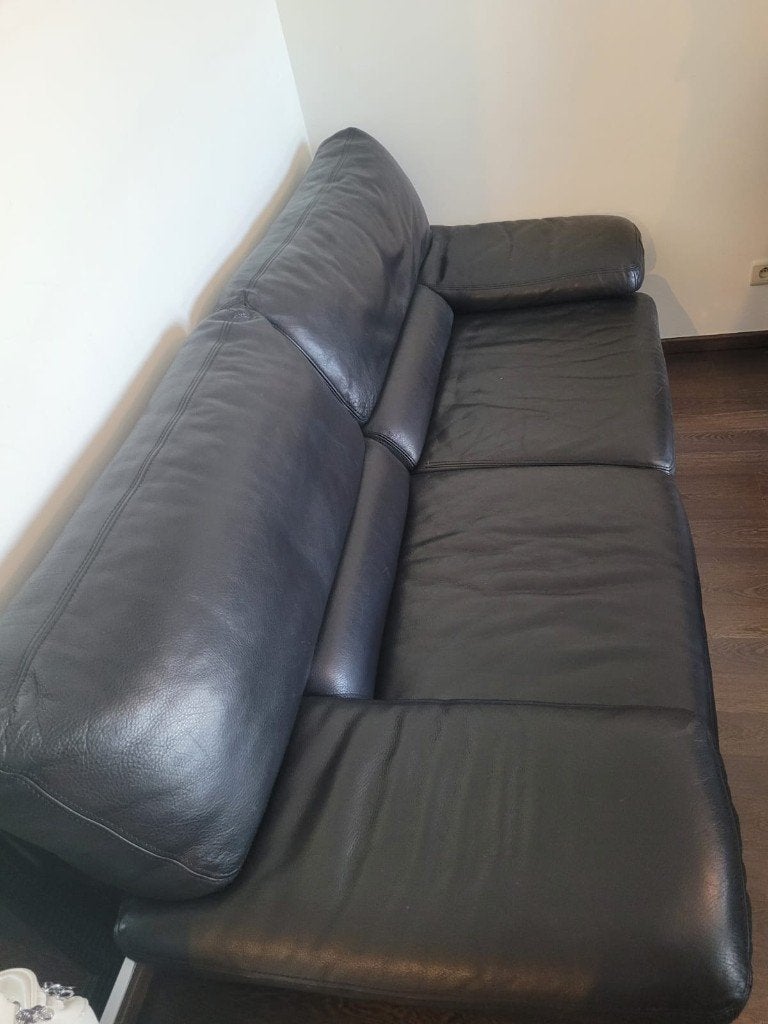 Siège en cuir, Trois personnes, 200 à 250 cm, Banc droit, Comme neuf