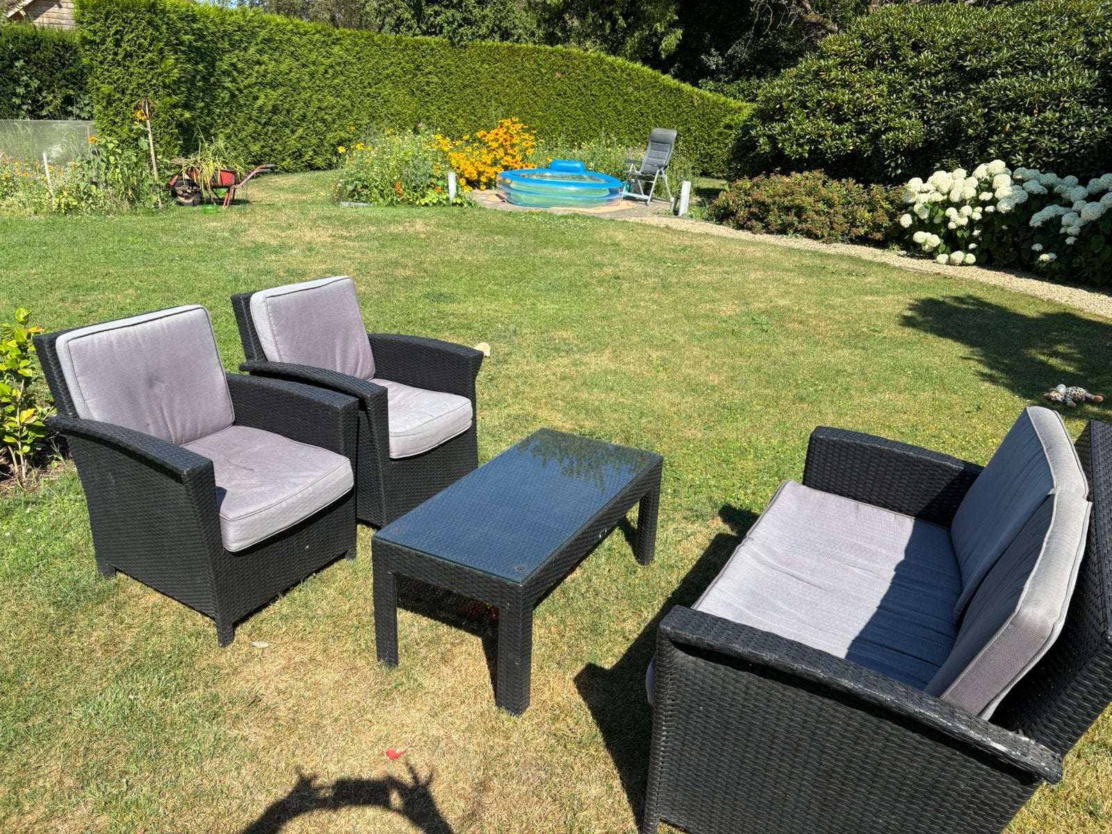 Lounge set, Tuin en Terras, Tuinsets en Loungesets, Ophalen, 4 zitplaatsen, Gebruikt, Bijzettafel