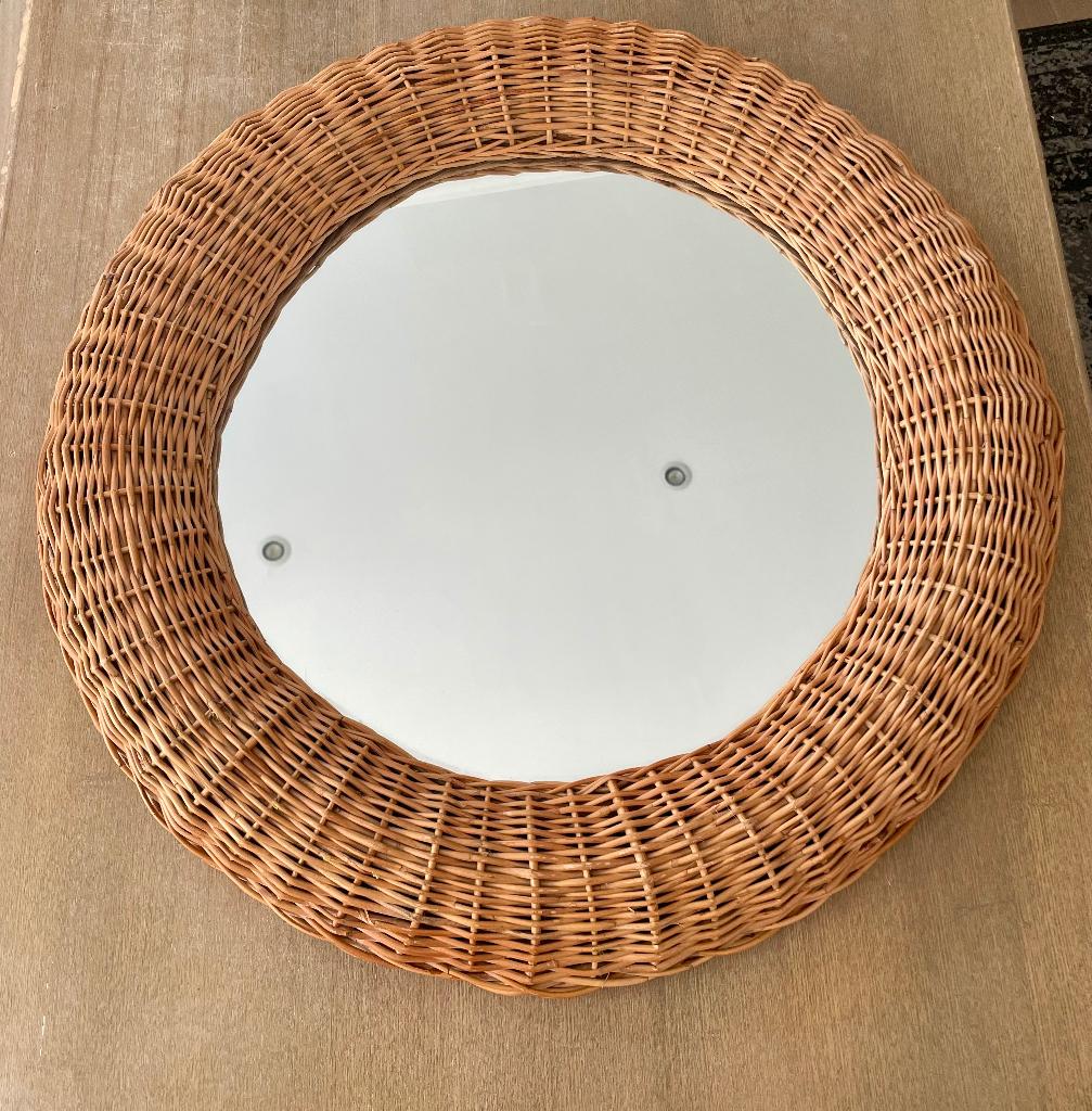 Miroir vintage en rotin IKEA Venna, Enlèvement, Comme neuf