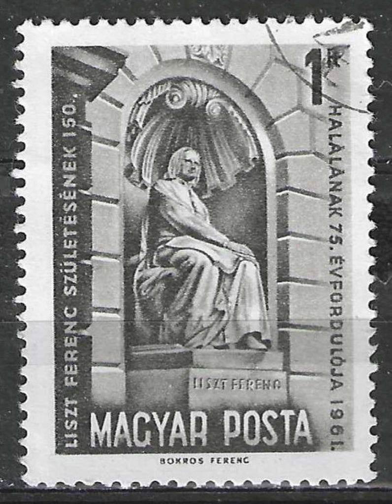 Hongrie 1961 - Yvert 1467 - Statue de Franz Liszt (ST), Timbres & Monnaies, Timbres | Europe | Hongrie, Affranchi, Envoi