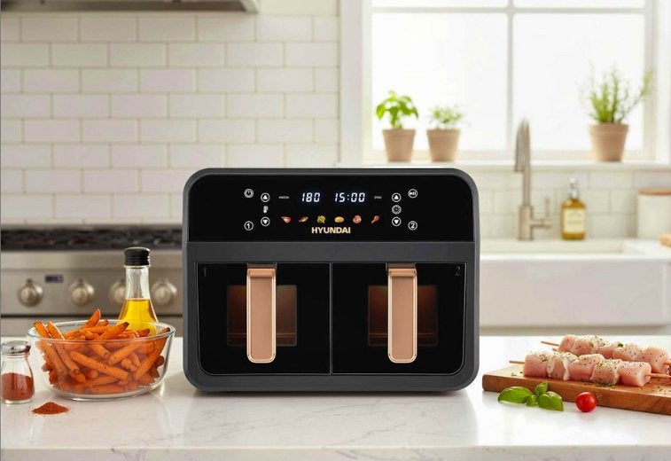 Hyundai Electronics - Digitale Airfryer Duo 6,2L Nieuw, Ophalen of Verzenden, Nieuw, Airfryer XXL