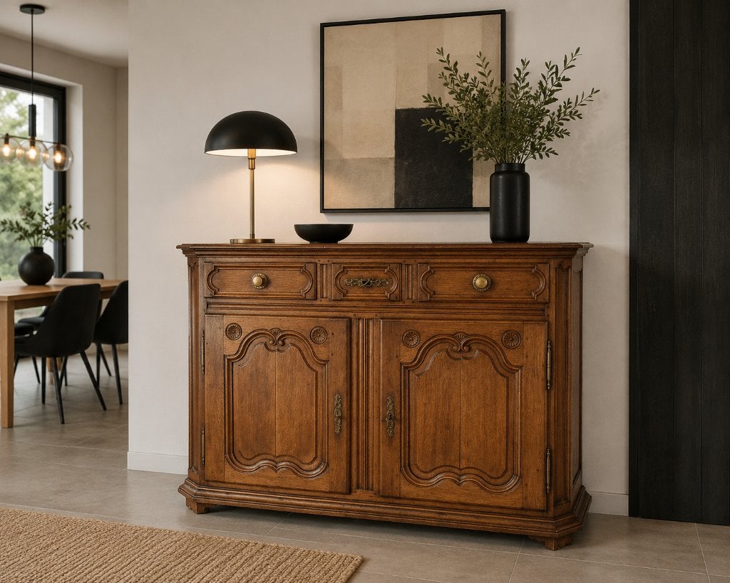 Eiken dressoir, Ophalen, Gebruikt, 100 tot 150 cm, Eikenhout