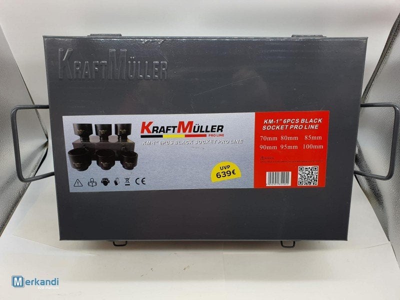 Douilles noires à choc poids lourd 6 pc KRAFTMULLER, Ophalen, Nieuw