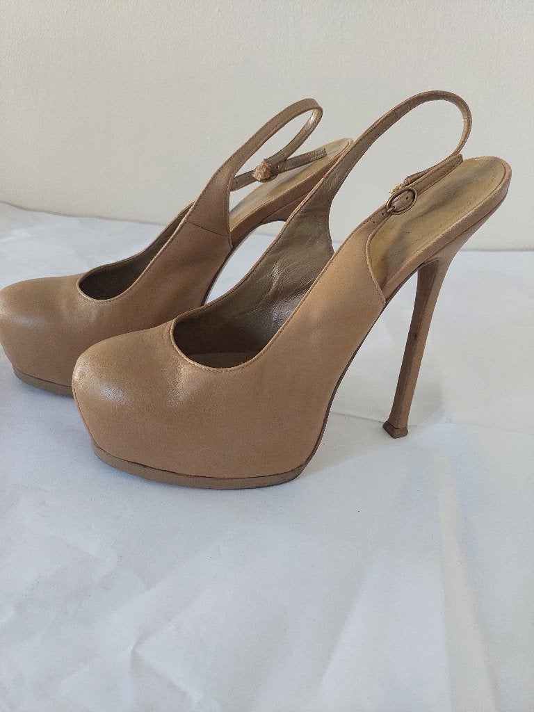 833C*YSL Yves-Saint-Laurent sexy escarpins cuir (40,5), Enlèvement ou Envoi, Autres couleurs, Escarpins, Porté