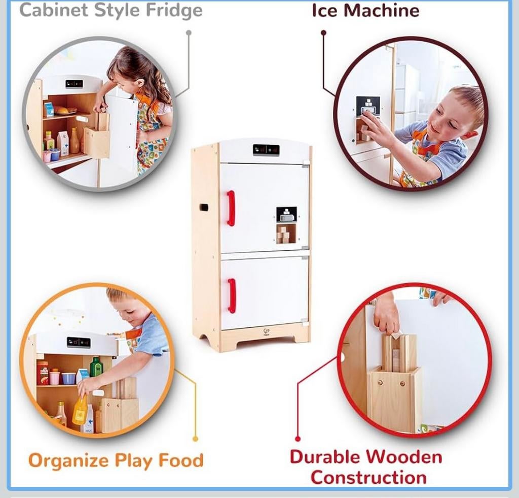 Jeu cuisine enfant - Frigo en bois Hape avec accessoires, Enfants & Bébés, Jouets | Jouer aux cuisines, Comme neuf, Bois, Enlèvement