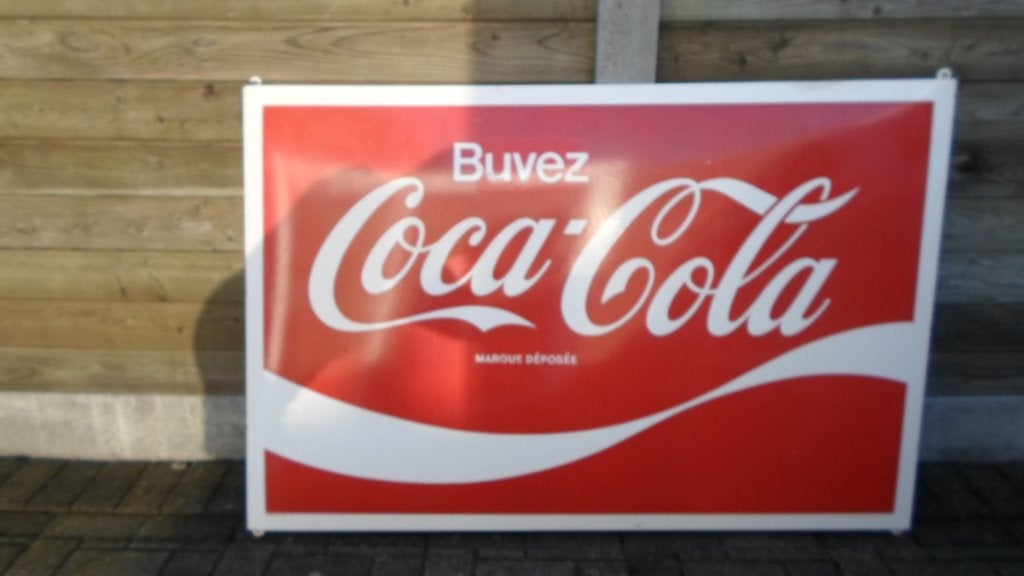 emaille bord coca-cola, Verzamelen, Ophalen, Zo goed als nieuw, Reclamebord