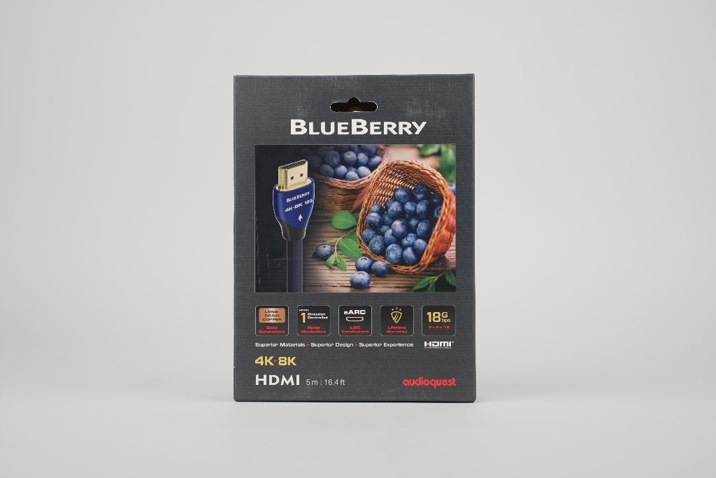 AudioQuest BlueBerry 18 HDMI kabel – 5 meter, Enlèvement ou Envoi, Neuf, 5 à 10 mètres, Câble HDMI