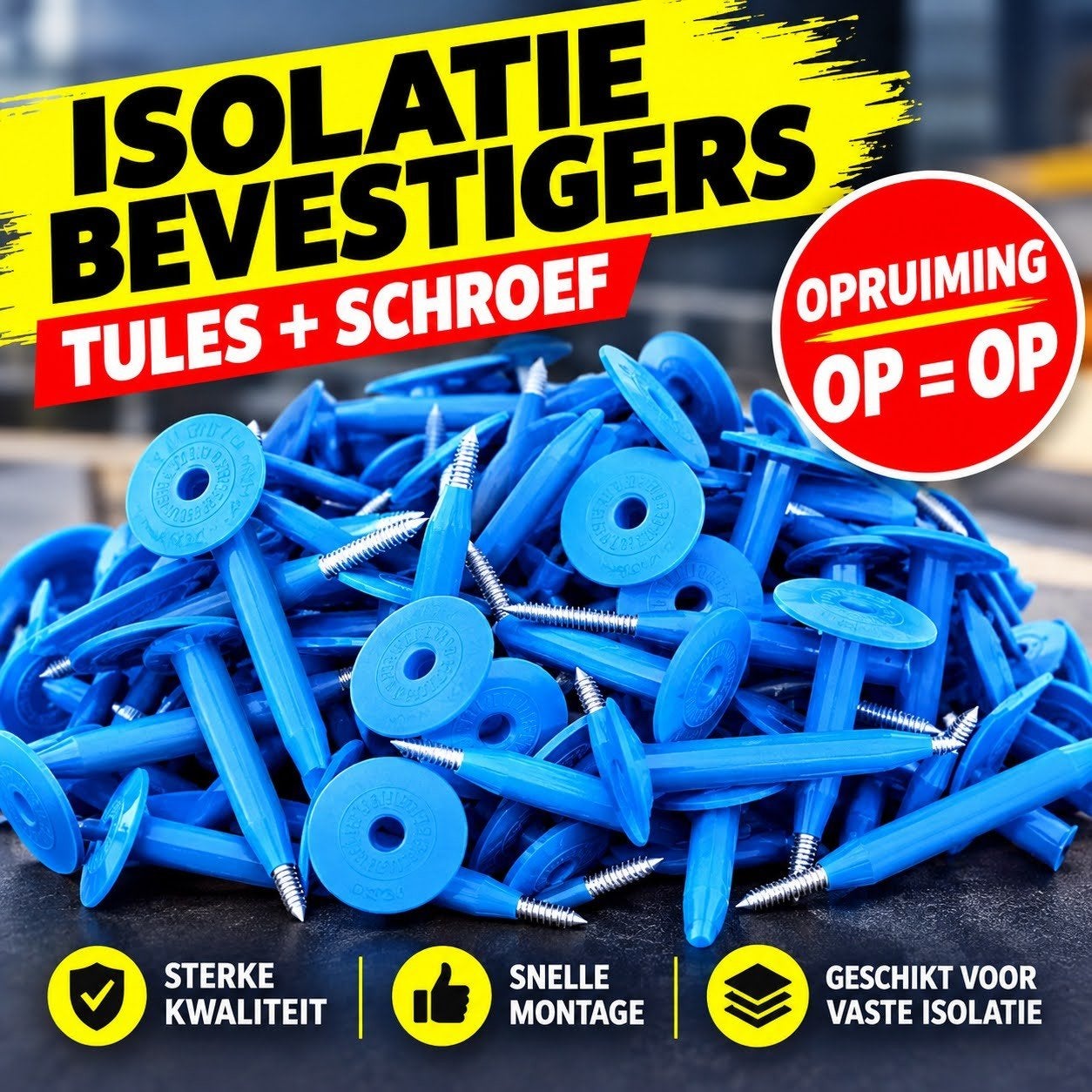 IsolatieBevestigers – Tules & Schroefcombinaties UITVERKOOP, Doe-het-zelf en Bouw, Ophalen, Kunststof, Blauw, Overige typen