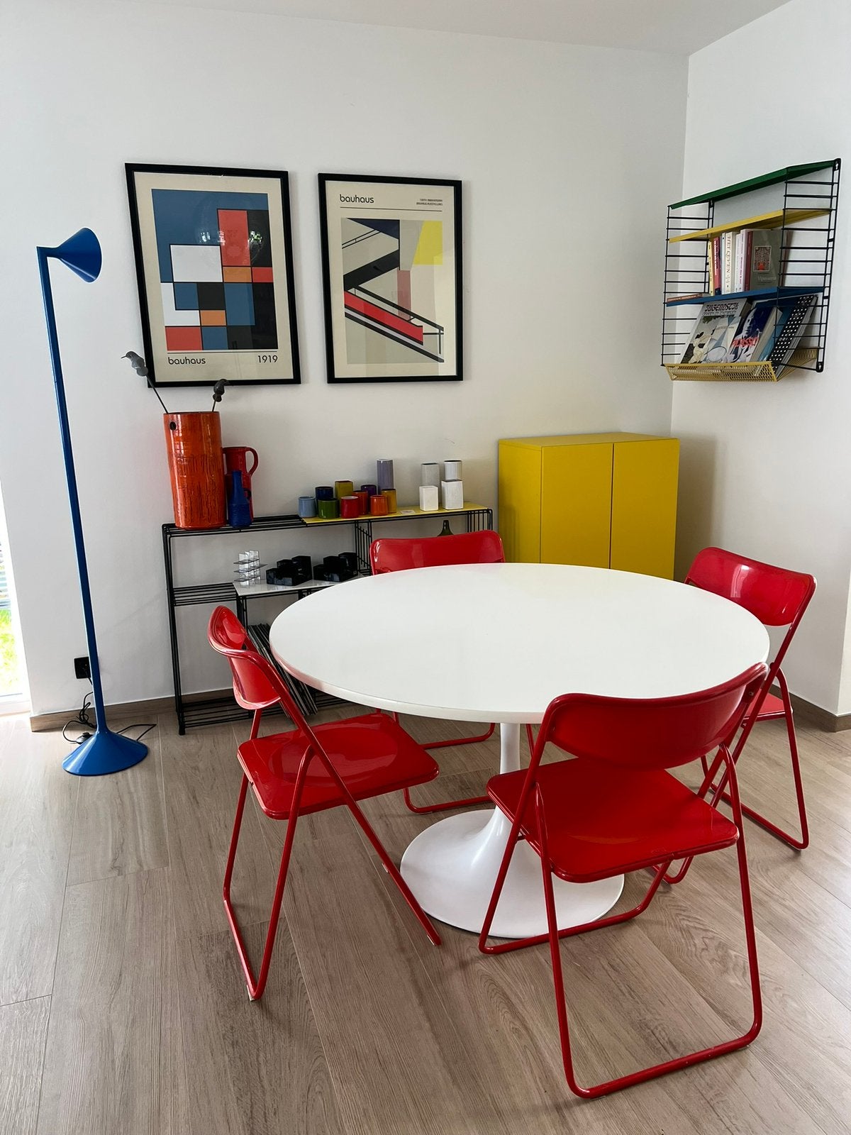 Vintage Ikea Ted klapstoelen/Niels Gammelgaard, Maison & Meubles, Enlèvement, Utilisé, Rouge, Quatre