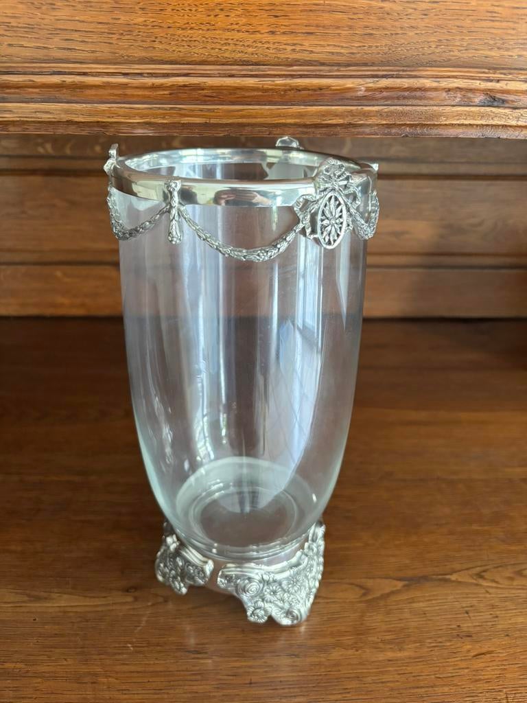 Vase en verre Royal Selangor, cadre en étain, boîte d'origin, Enlèvement