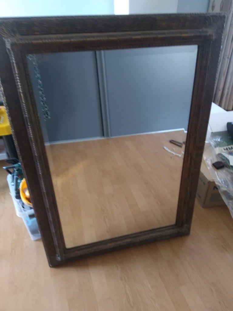 Miroir rectangulaire avec cadre doré, 80x110 cm, Enlèvement, Comme neuf