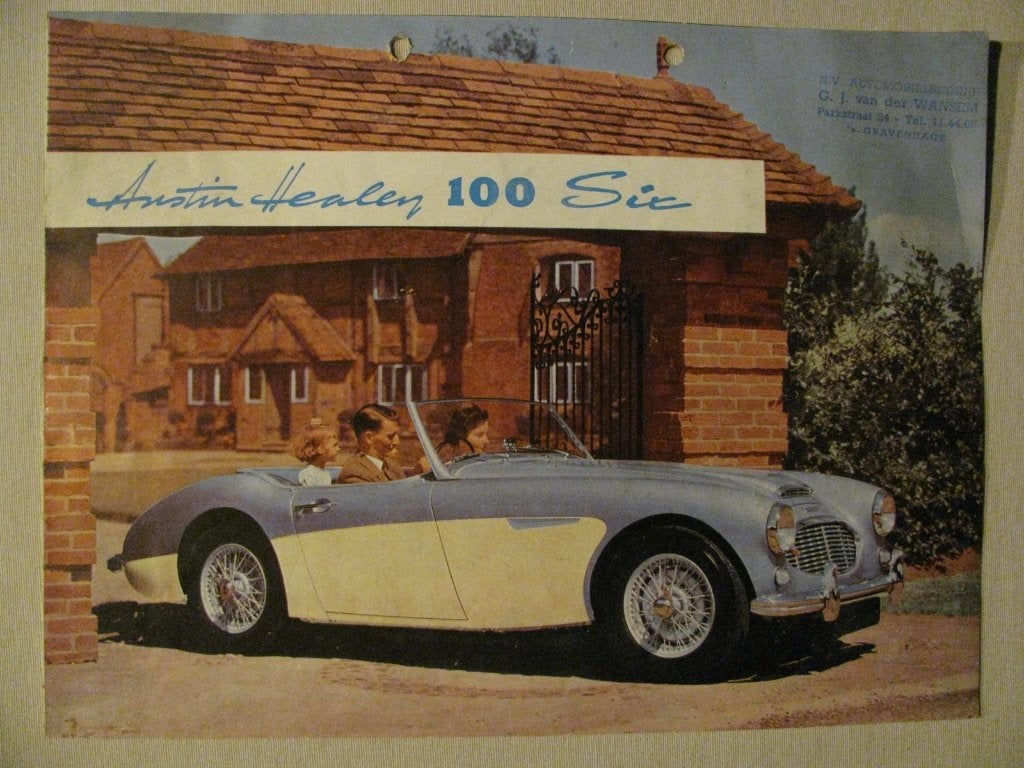 61 Austin Healey 100 Six brochure 1953, Ophalen of Verzenden