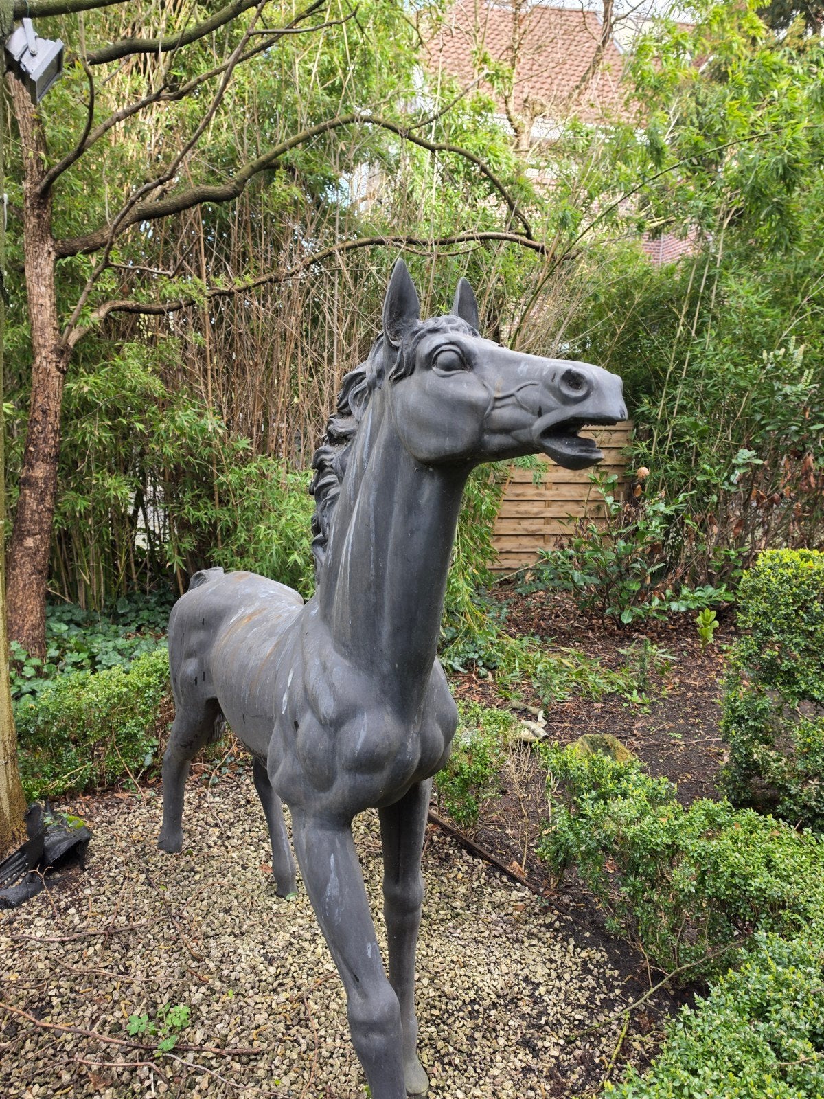 beeld paard, Jardin & Terrasse, Statues de jardin, Enlèvement, Comme neuf, Métal, Animal