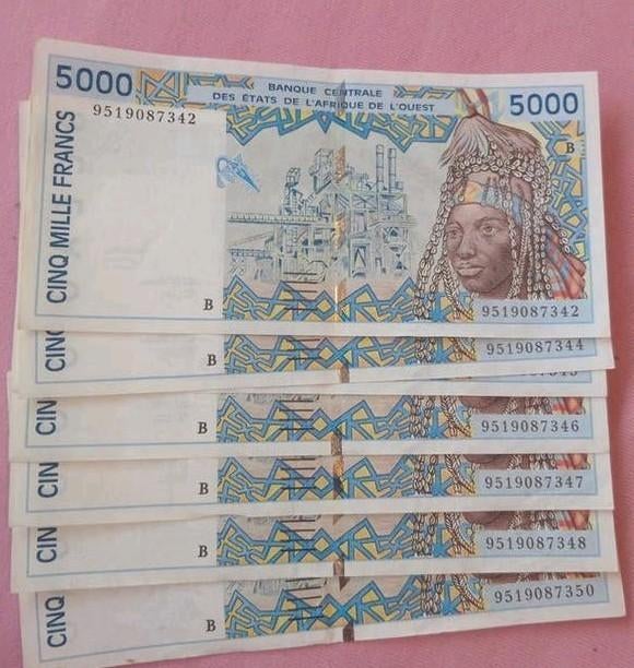 5000 francs d'Afrique, Timbres & Monnaies, Billets de banque | Afrique, Enlèvement ou Envoi