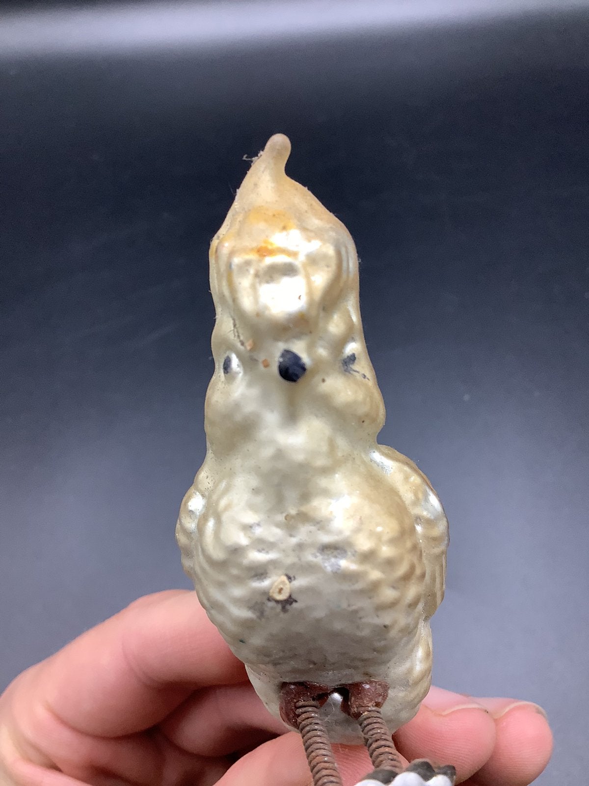 Antiek kerstbal in de vorm van een kaketoe, Ophalen of Verzenden