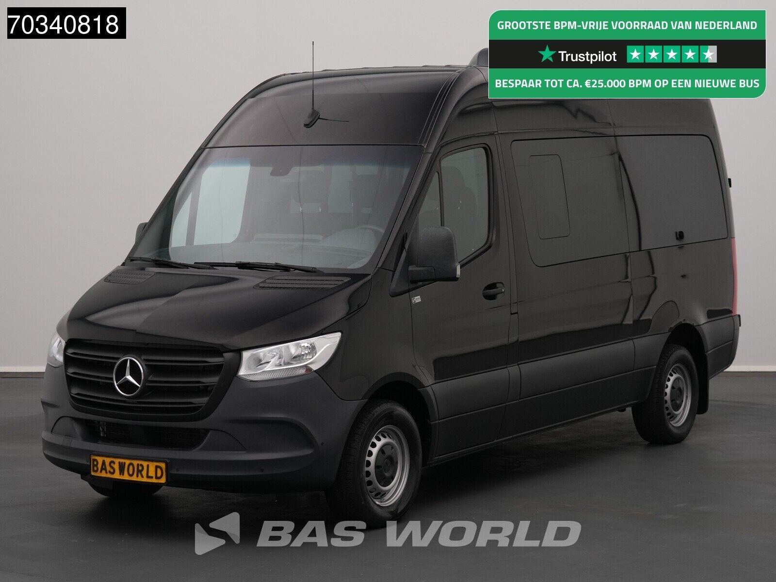 Mercedes Sprinter 315 CDI Passagiersbus L2H2 AC/Climate Navi, Auto's, Gebruikt, 4 cilinders, 2000 kg, Zwart