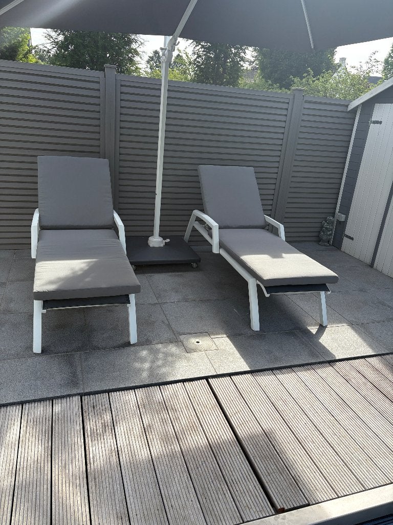 Coussins chaise longue gris - 2 pièces, Enlèvement, Utilisé