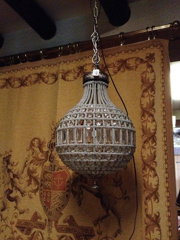 Nieuwe nikkel hanglamp LUCHTER Eichholtz model Emperor2, Ophalen of Verzenden, Nieuw, E27 (groot)
