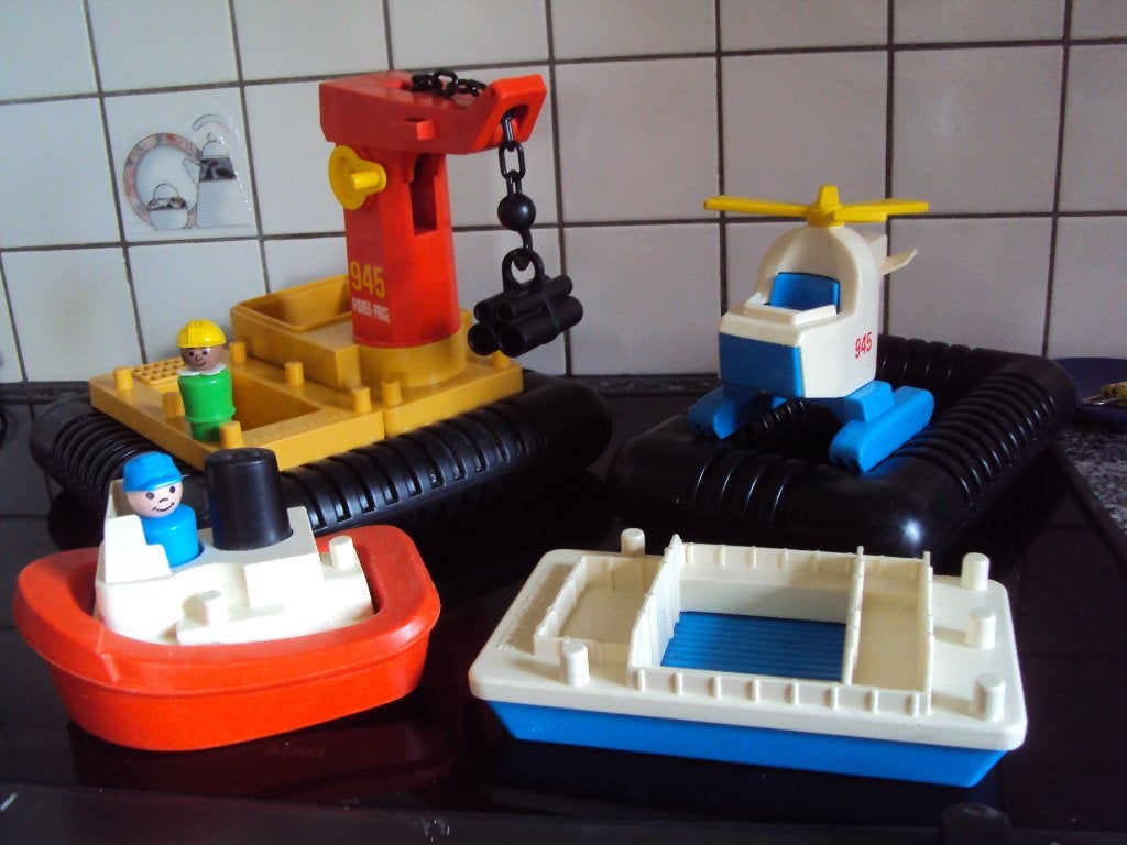 Fisher Price Off Shore Cargo Base 945 tugboat*ZELDZAAM*, Ophalen of Verzenden