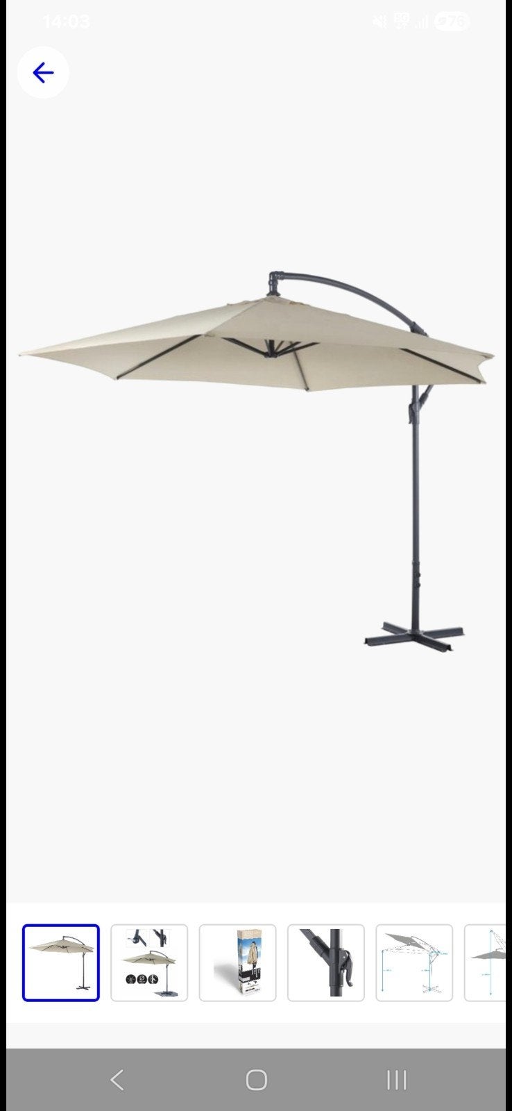 Parasol, Ophalen, Parasolvoet