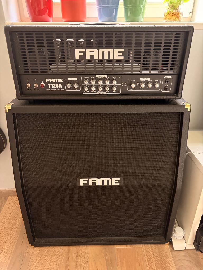 Fame T120H buizenversterker stack, Muziek en Instrumenten, Ophalen, Gebruikt, Gitaar, 100 watt of meer
