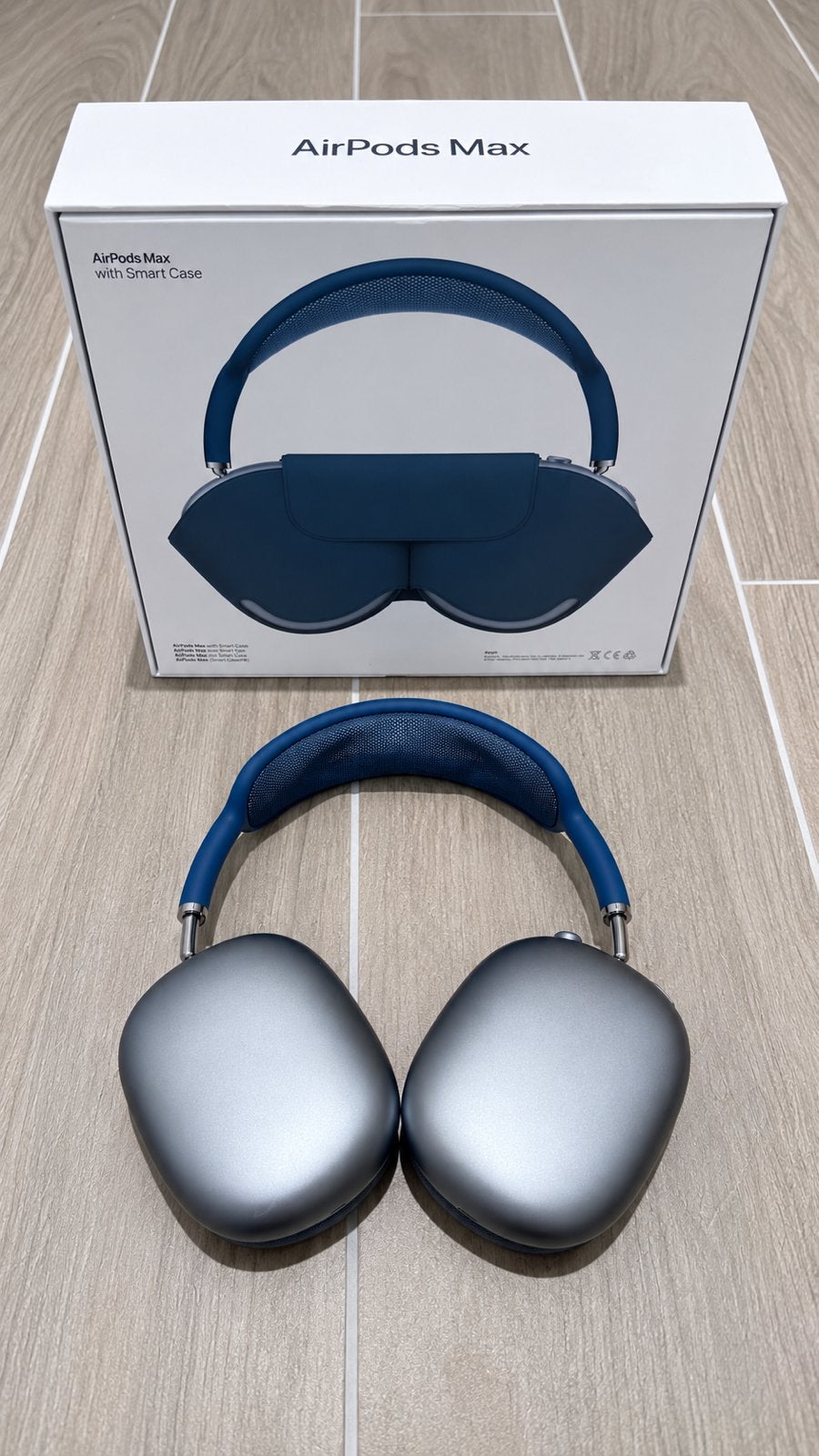 Apple AirPods Max Sky Blue – Originele doos + Smart Case, Audio, Tv en Foto, Ophalen, Gebruikt, Draadloos, Blauw