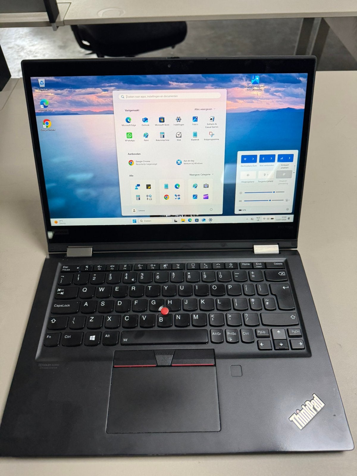 Lenovo ThinkPad X13 Yoga, Core i7-10510U / 16GB / 512GB, Computers en Software, Windows Laptops, Ophalen, Qwerty, 13 inch, Met touchscreen